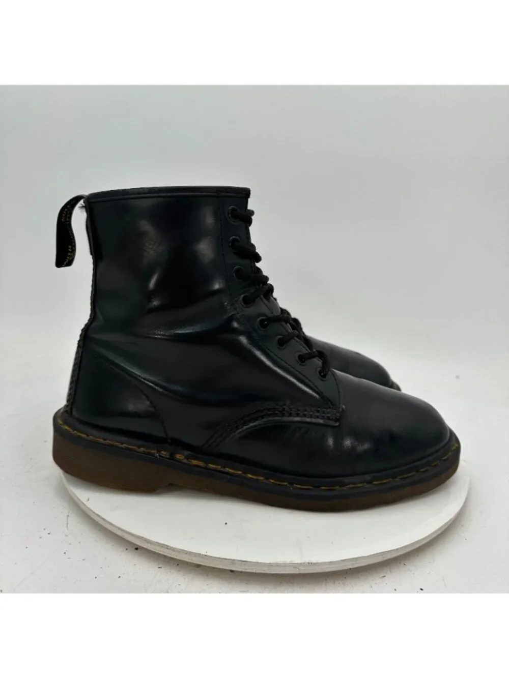 Dr. Martens Men Size 9 Black Leather 8 Hole Lace Up Ankle Combat Boot